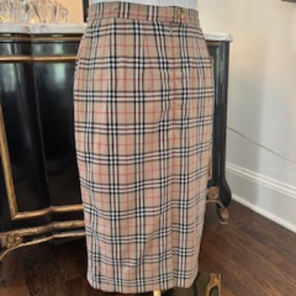 Burberry London VINTAGE Nova Check Wool Pencil Skirt – Size US 8 / UK 10 - Picture 3 of 13